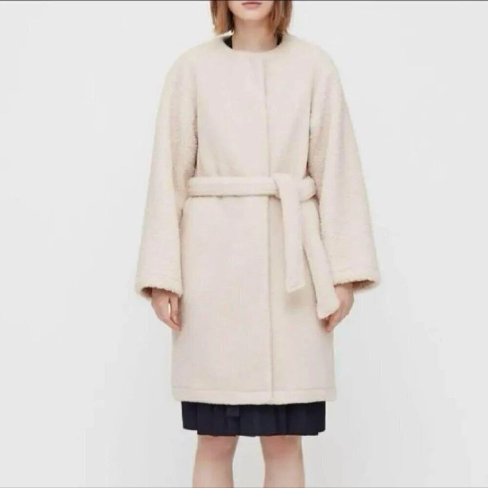JW Anderson x Uniqlo Women's Sherpa Boa Fleece Belted Jacket- Size Large